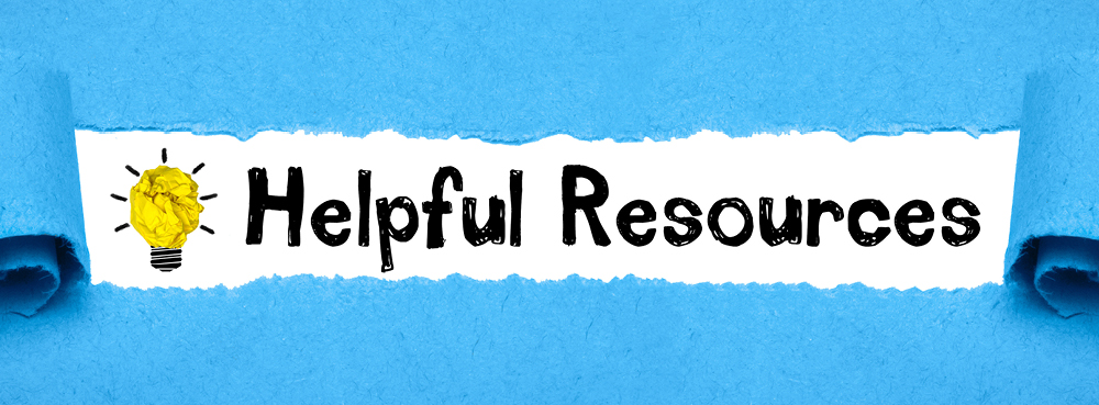 helpful resources illustration with blue background